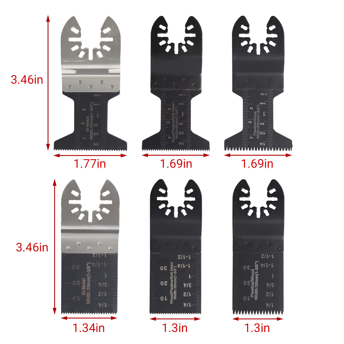 20Pcs Oscillating Multi Tool Saw Blades Wood Metal Cut Cutter For Dewalt Fein