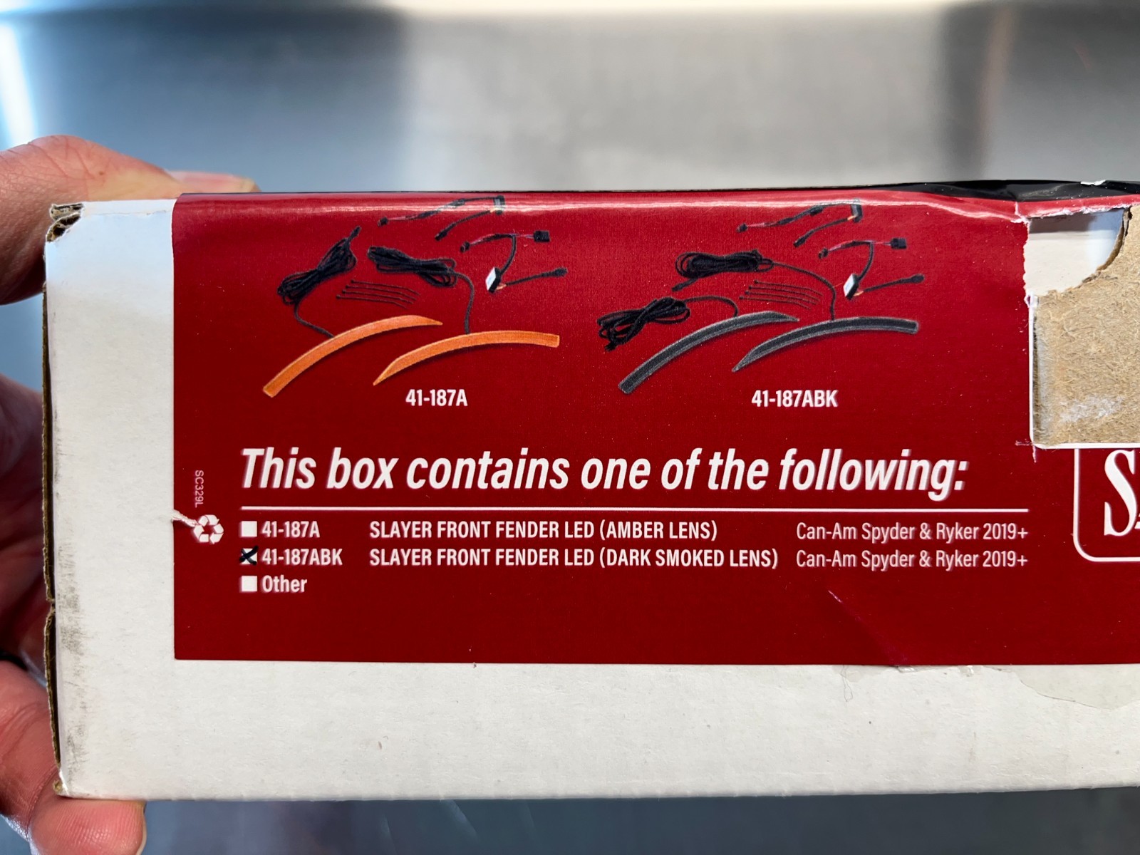 Show Chrome Slayer Front Fender LED w/ Smoke Lens Can-Am Ryker Spyder 41-187ABK