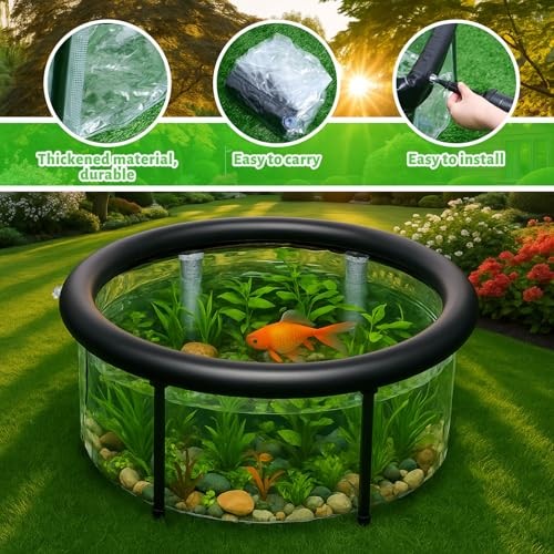 Pop up Pond, 27.6 x 11.81 Inch Pop up Inflatable Pond Kit Outdoor Indoor