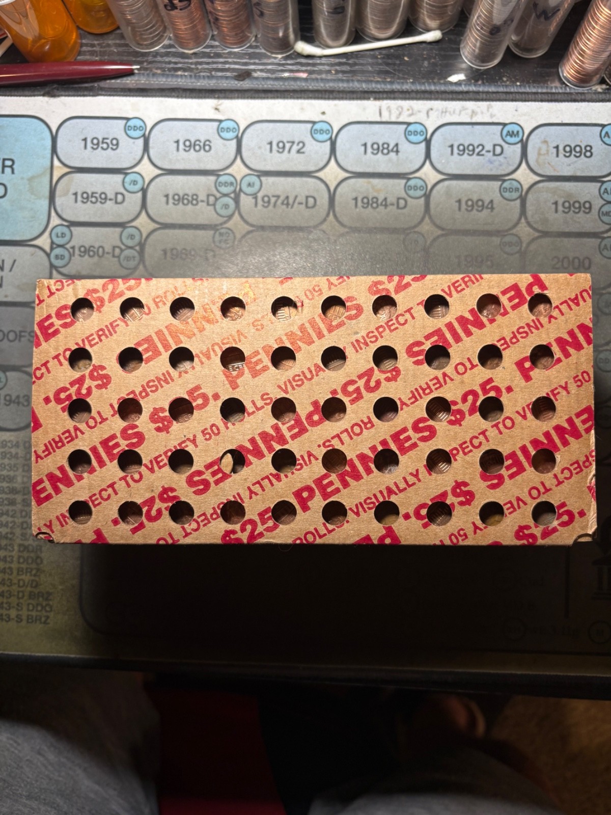 Full Sealed $25 boxes of unsearched circulated Lincoln Cents