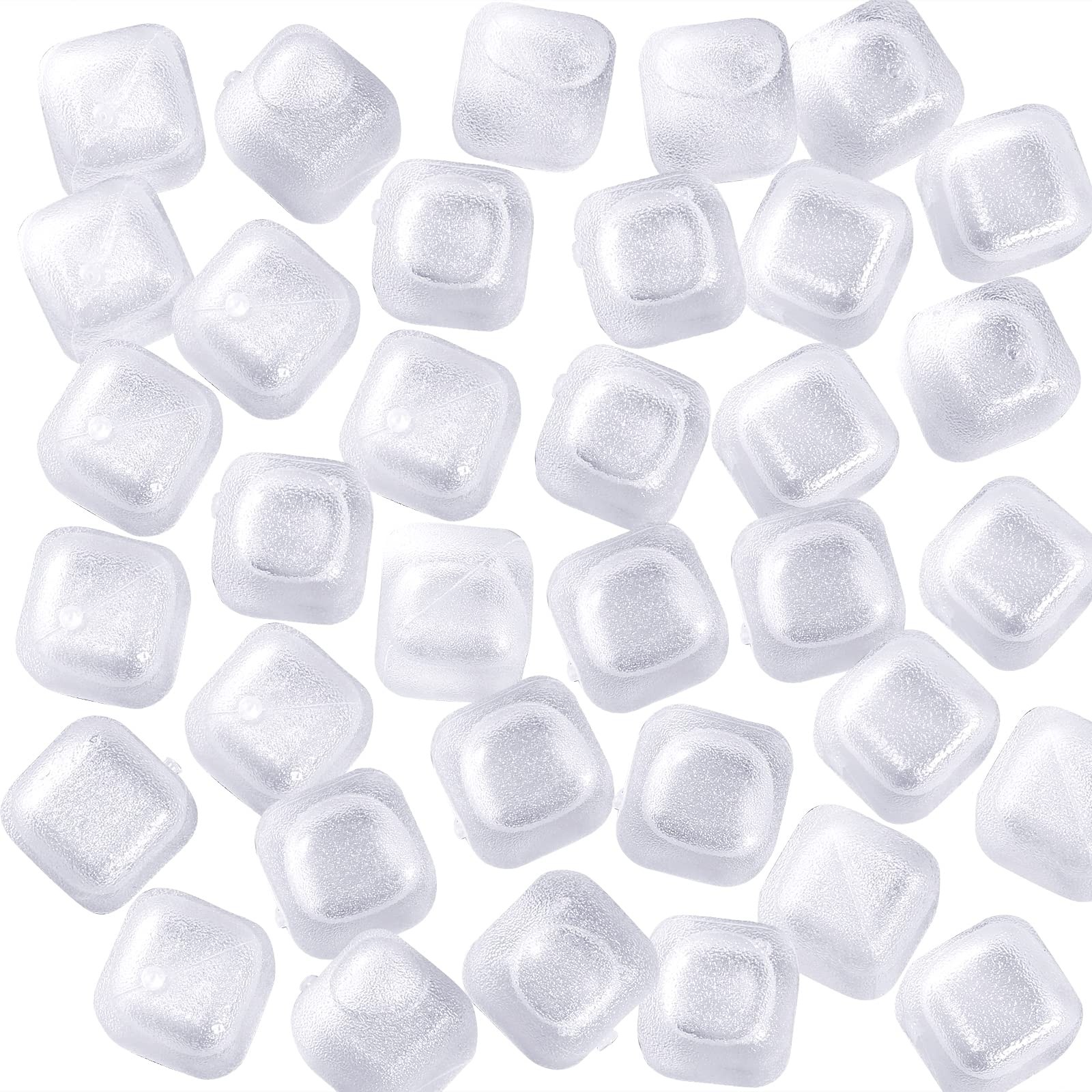 Reusable Ice Cubes for Drinks, 20 Pack Refreezable Plastic Ice Cubes BPA Free...