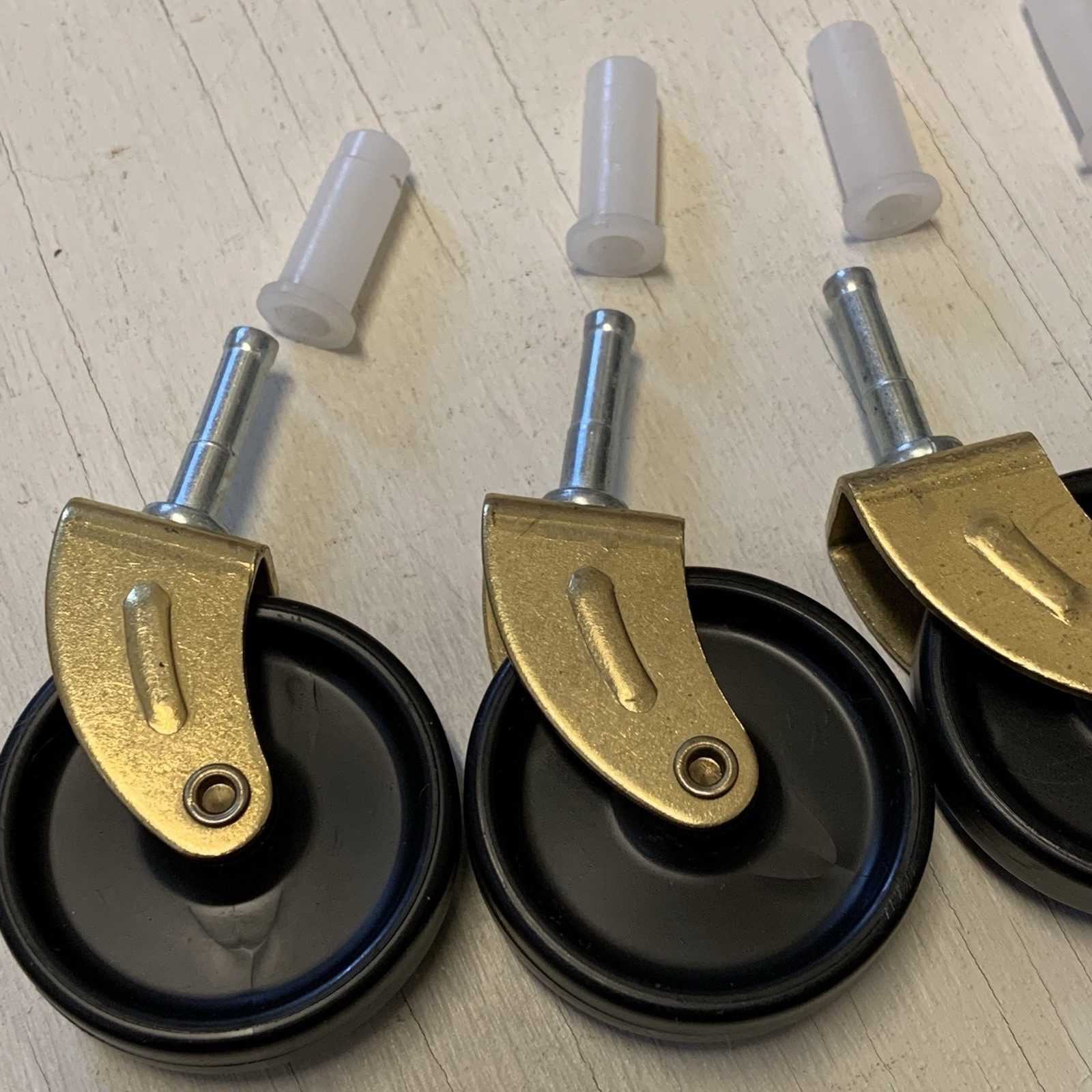 Set Of 4 Tea Cart Caster Wheels With 4 Sockets 2” Diameter Wheels By 7/16” Wide