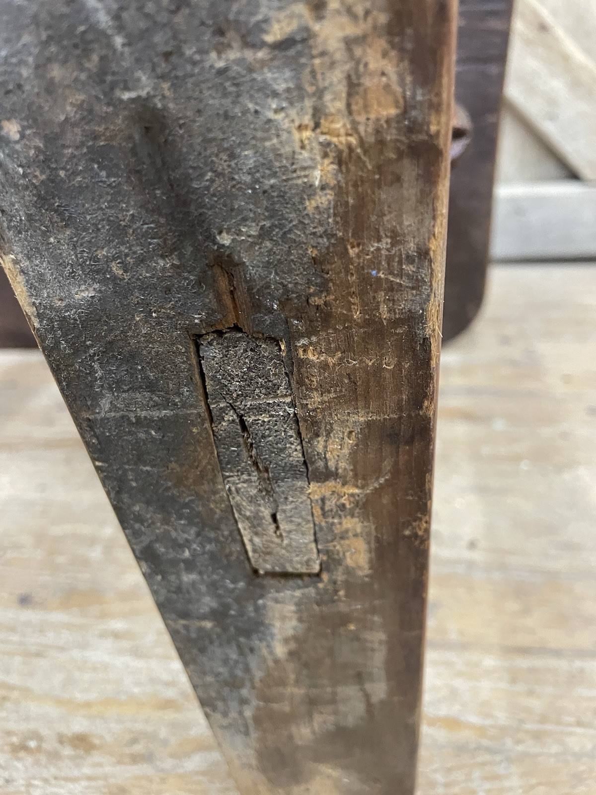 Antique Primtive Pine Trestle Table end or lamp stand coffee table size