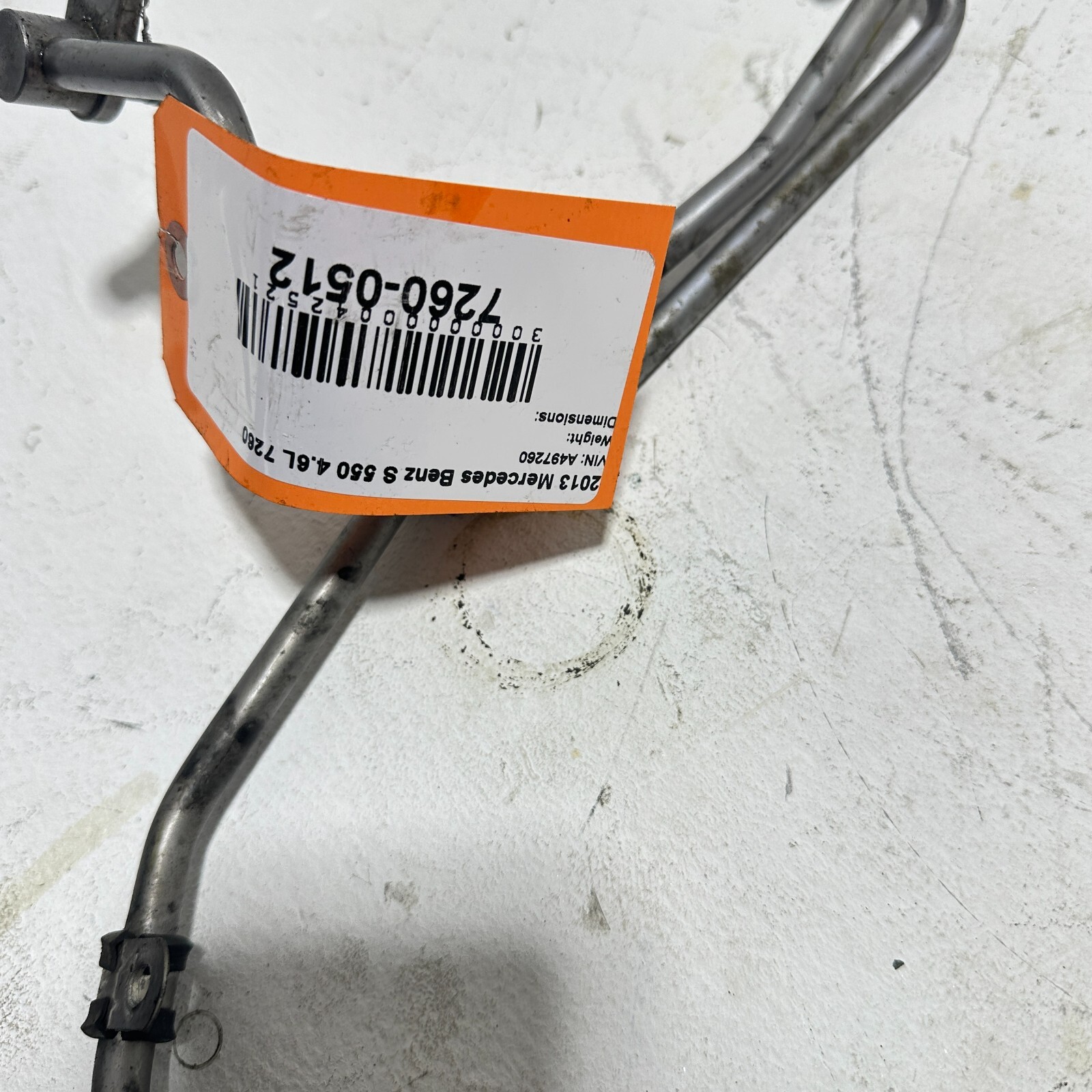 2011-2014 Mercedes W221 S550 Power Steering Expansion Hose Upper & Lower OEM