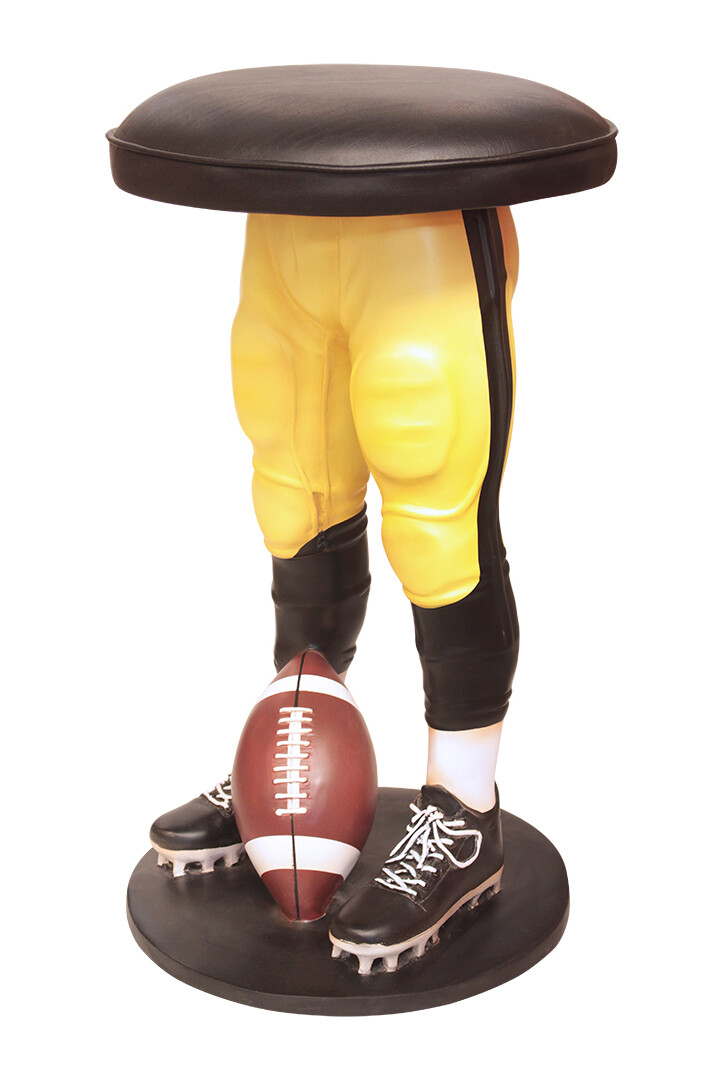 Football Stool - Sports Bar Stool Football Player in Yellow and Black Uniform