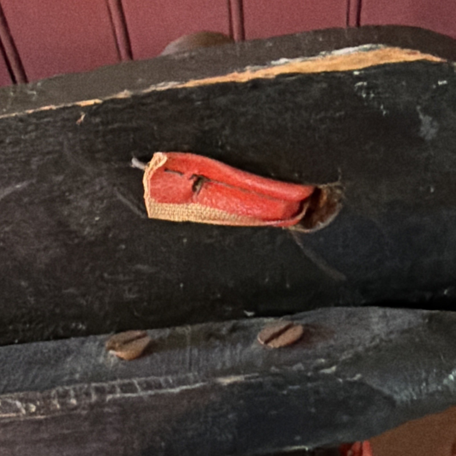 Vintage TURKISH Camel Head Pommel Padded Saddle Stool, Footstool. 23.5” X 18.5”.