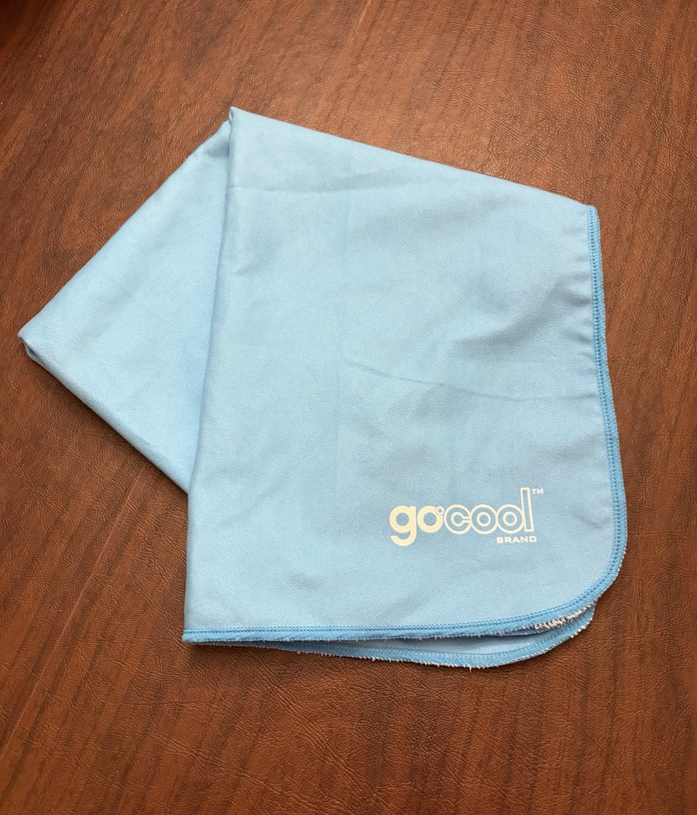 GoCool Brand Cooling Towel Wrap Blue Gym Workout Outdoor Neck Sweat 15” x 36”