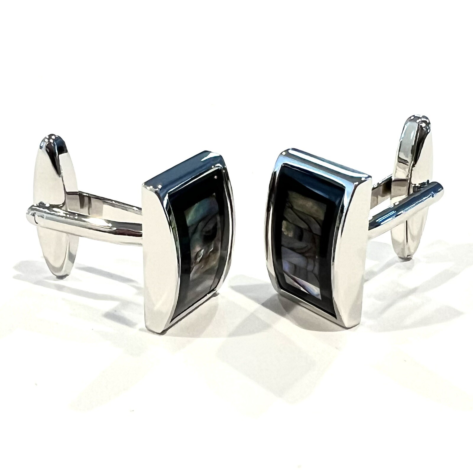 Onyx Frame Abalone Cufflinks For Men Birthday Wedding Abalone Cufflink