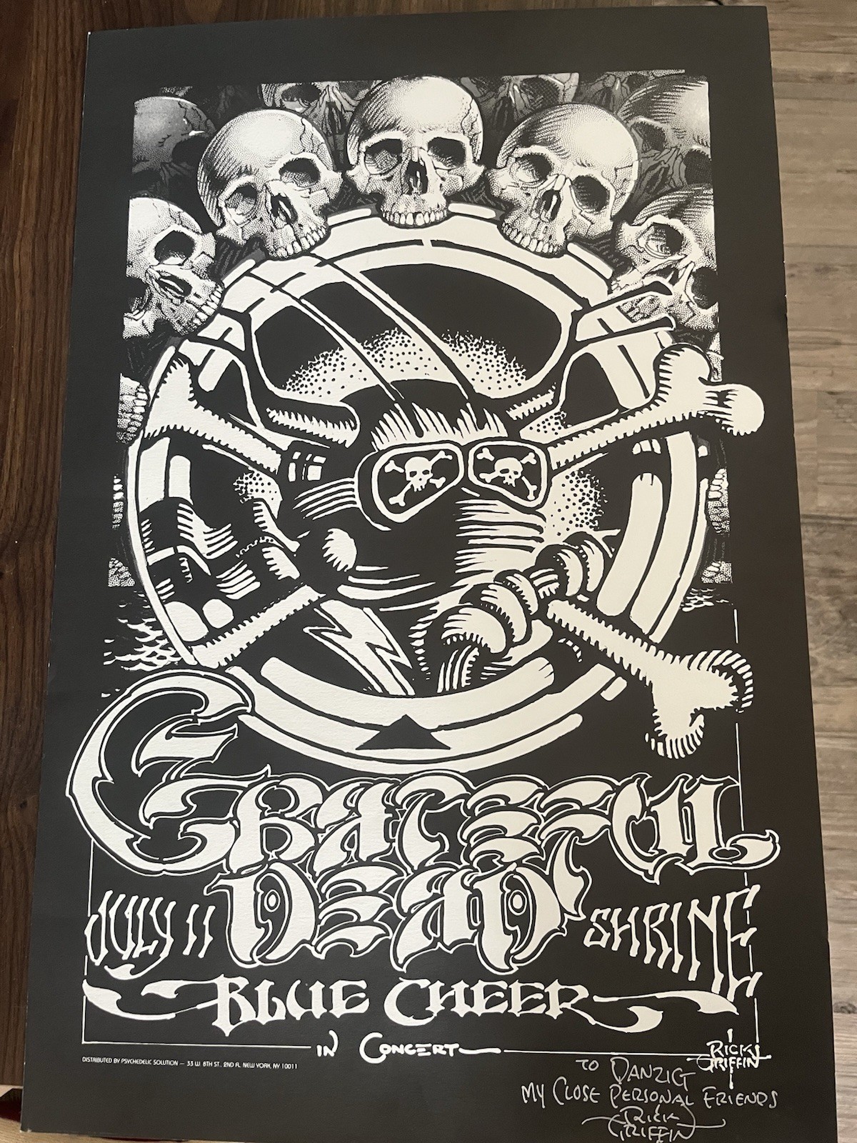 SIGNED TO DANZIG BY RICK GRIFFiN Grateful Dead Blue Cheer At The Shrine 1968.