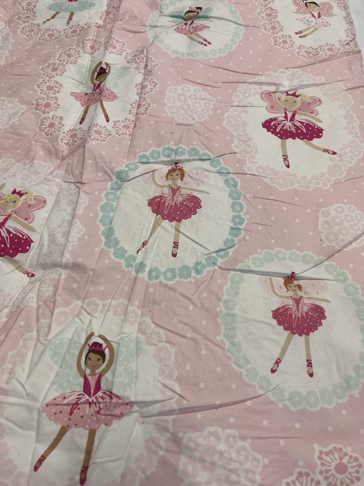 POTTERY BARN KIDS Girls Sleeping Bag Pink BALLERINA FAIRIES EUC.