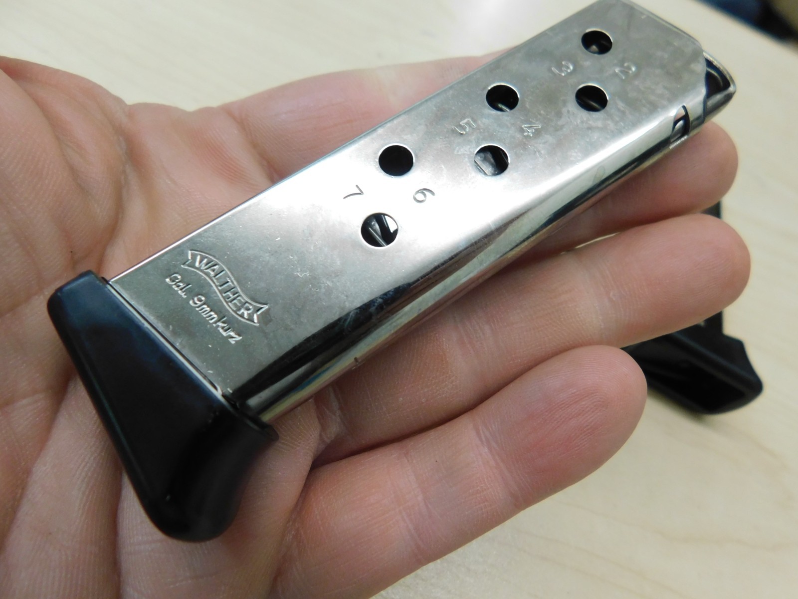 3 NEW - WALTHER PPK/S - PPKS - 7RD 380ACP Factory OEM Nickel Magazines (W111)