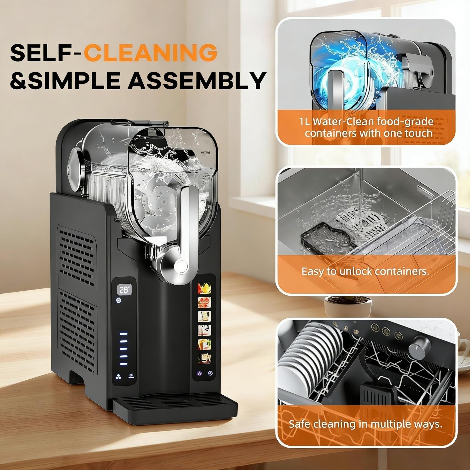 Slushie Machine for Home No Ice Needed Frozen Drink Maker with LED Display