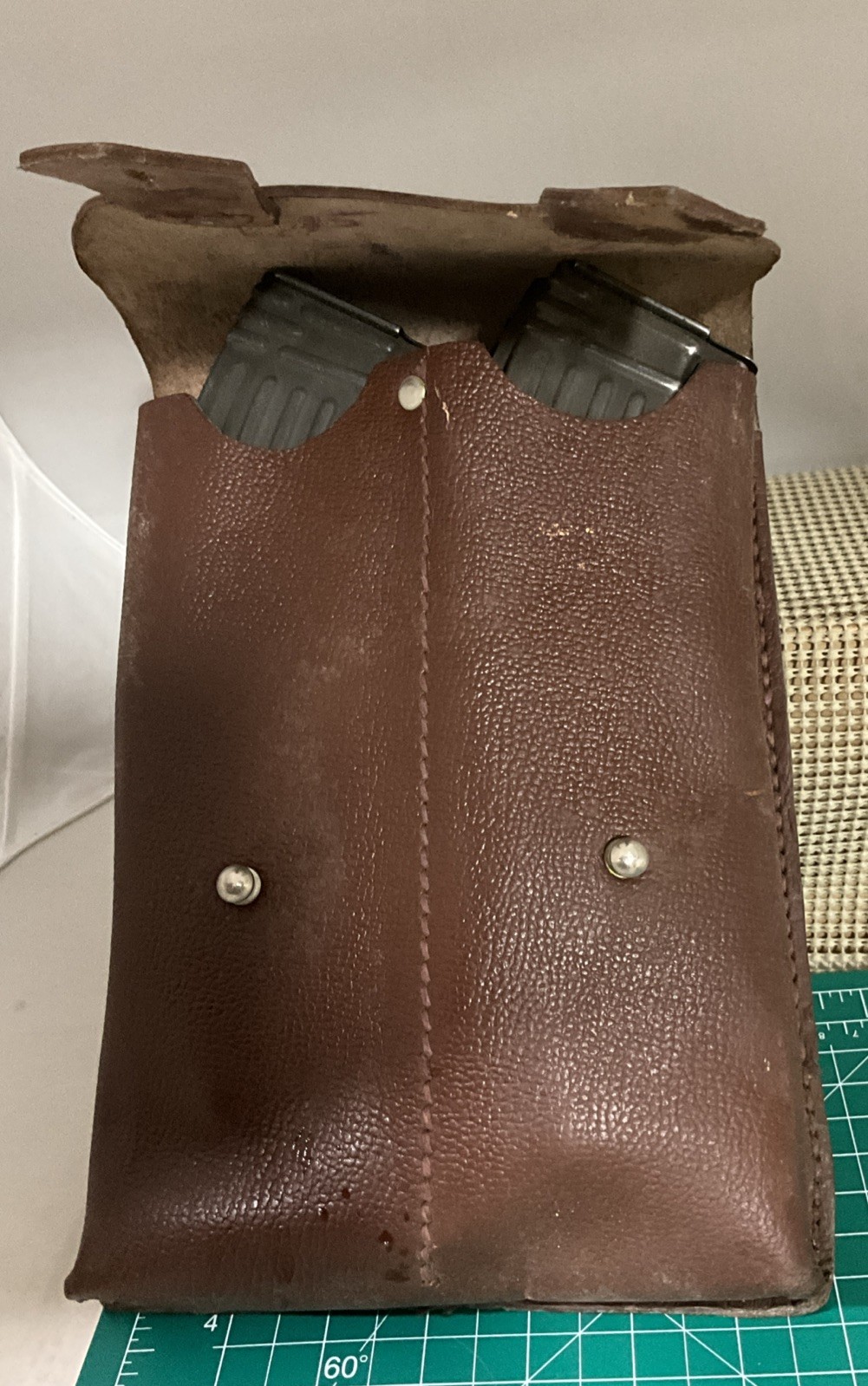 Romanian / Russian  4 Cell 7.62 Magazine Pouch Brown  Leather