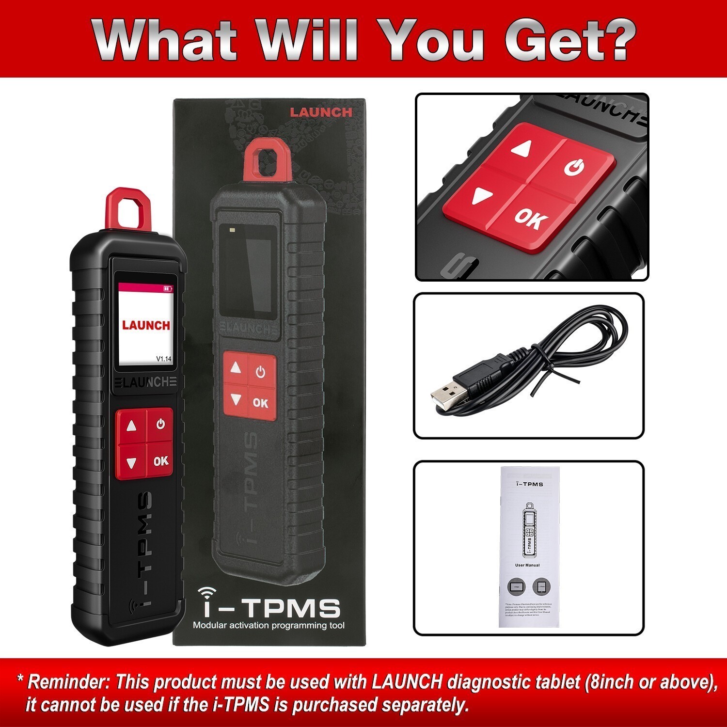 Launch X431 i-TPMS Tire Pressure Detector Handheld Terminator for X-431 scanner*