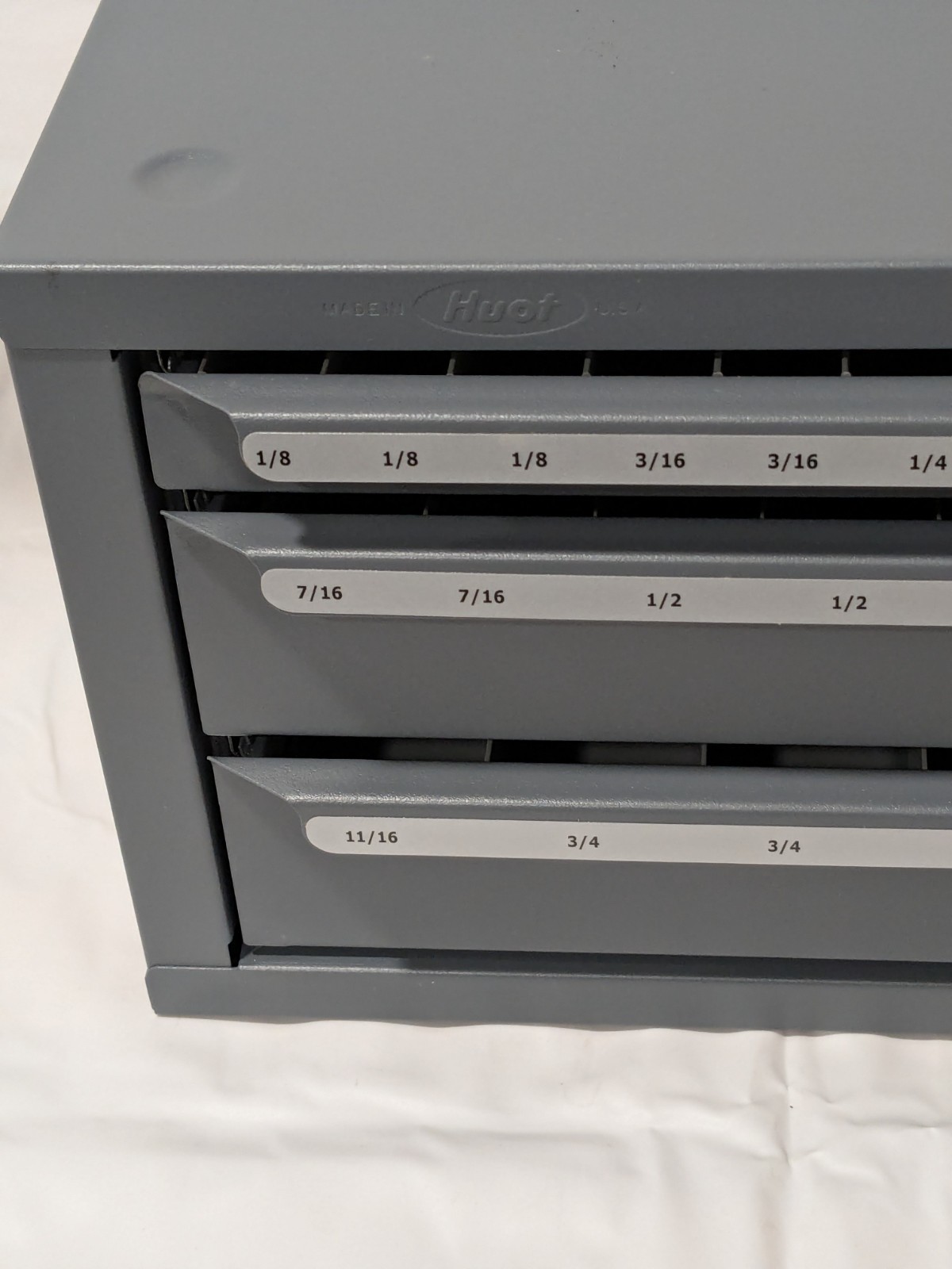 Huot 3 Drawer Steel End Mill Storage: 1/8 to 1" End Mill Diam. 13350