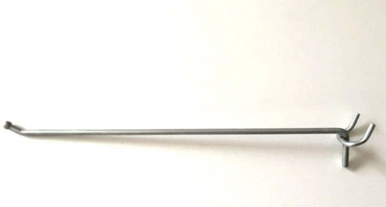 (20 PACK) USA Made 10" Metal Mega Peg Hooks For 1/8 & 1/4 Pegboard or Slatwall