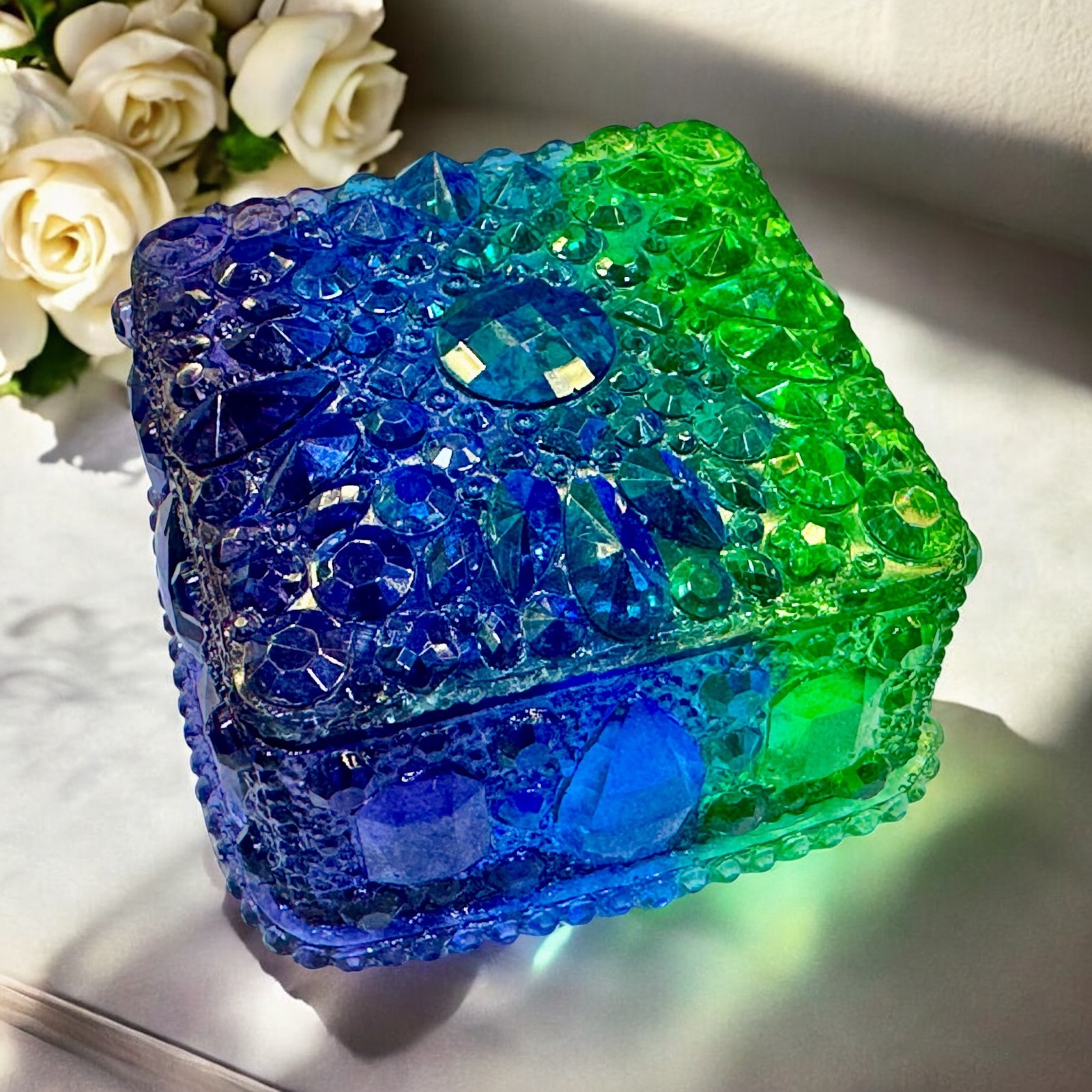 Diamond Facet Trinket Box Silicone Mold For Resin