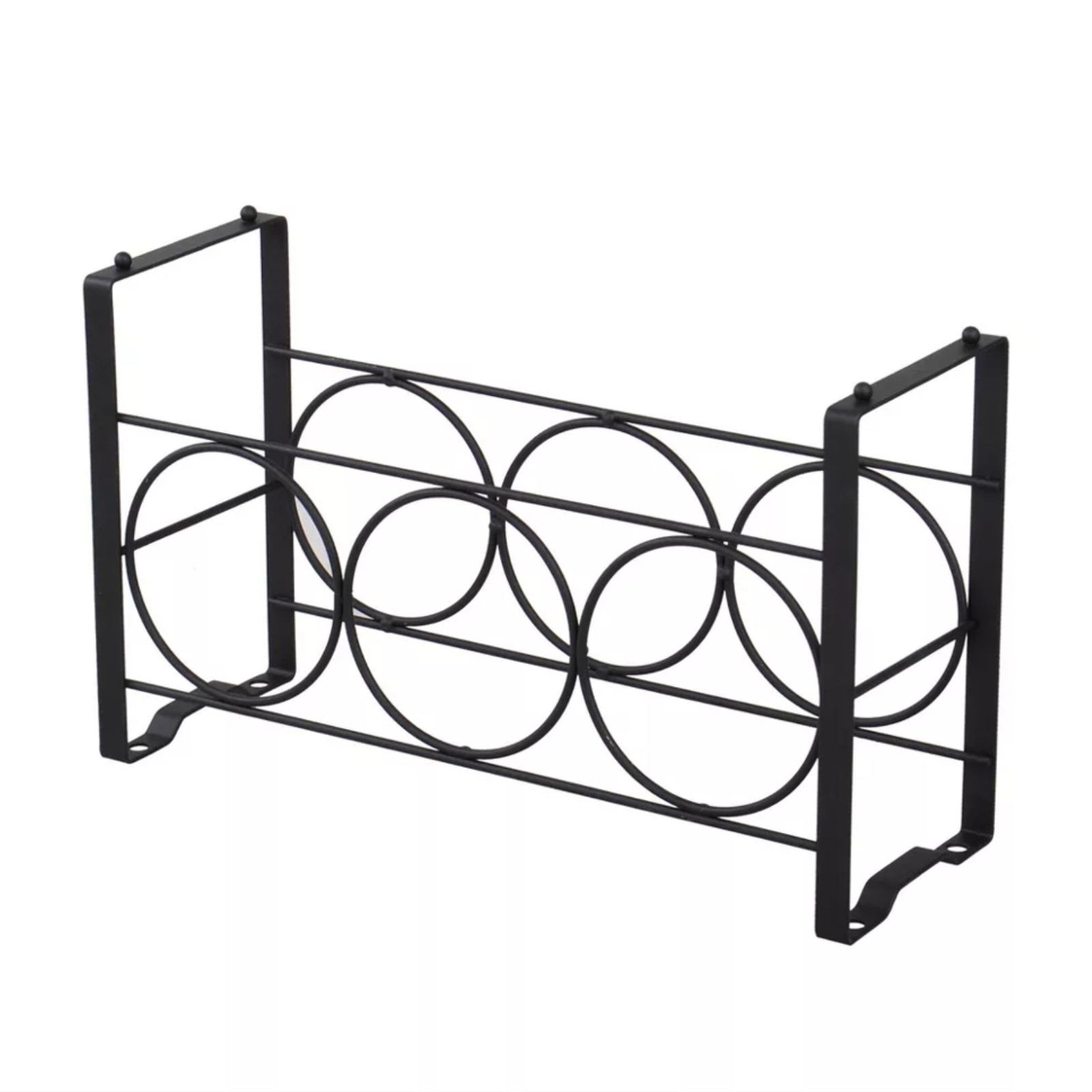 3 Bottle Countertop Wall Mount or Table Top Elegant Iron Wine Rack Black 7x12x4"