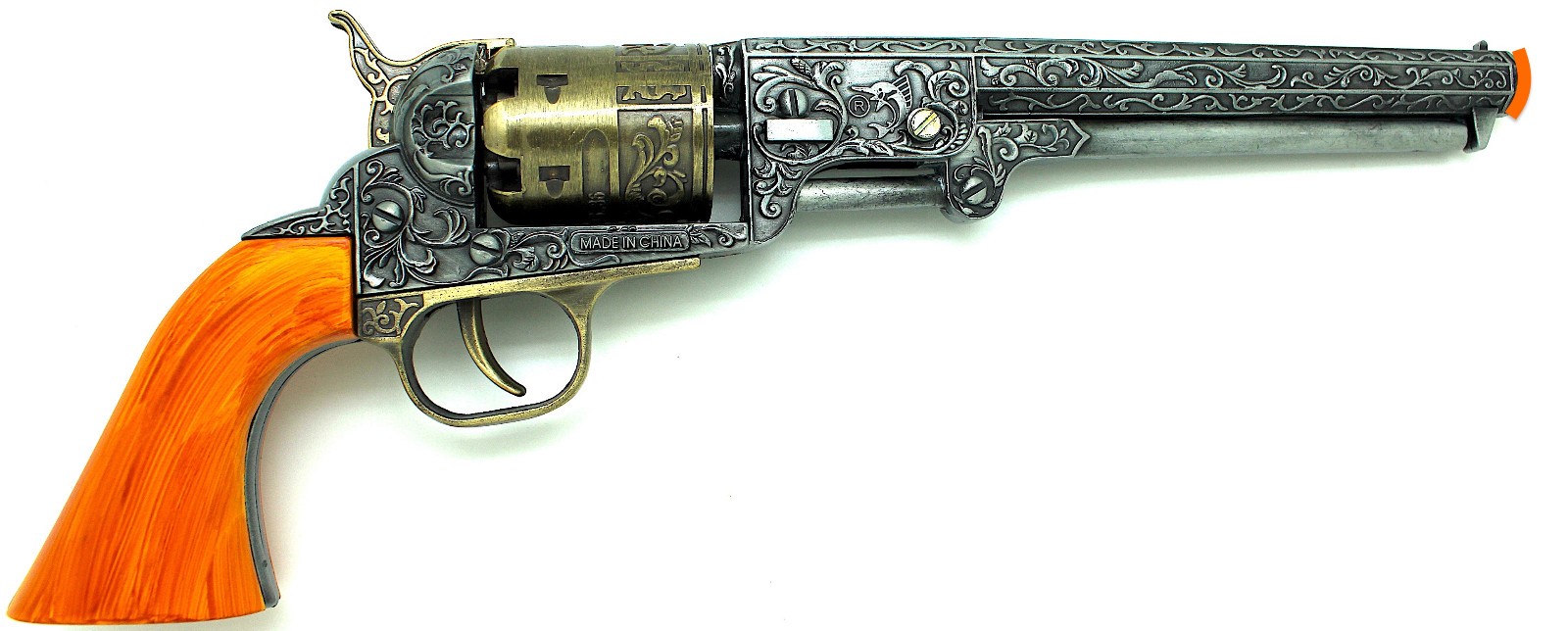 13" New! Vintage 1851 COLT NAVY Revolver REPLICA Pistol GUN Silver BRASS Prop