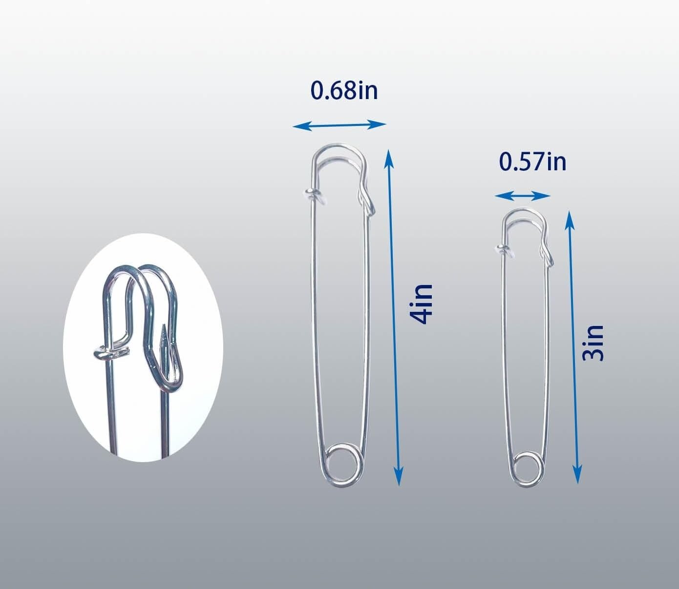 20PCS Large Safety Pins, 4Inch and 3Inch Heavy Duty Safety Pins for Fashion ...