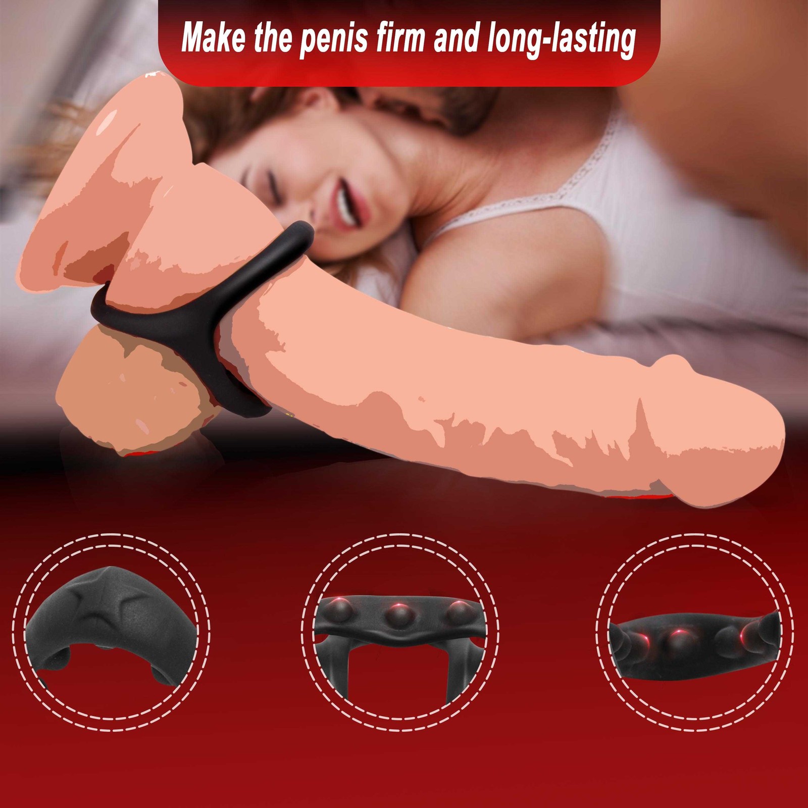 7PCS Silicone Cock Ring Super Stretchy Strong Stay Hard Penis Rings Men Sex Toys