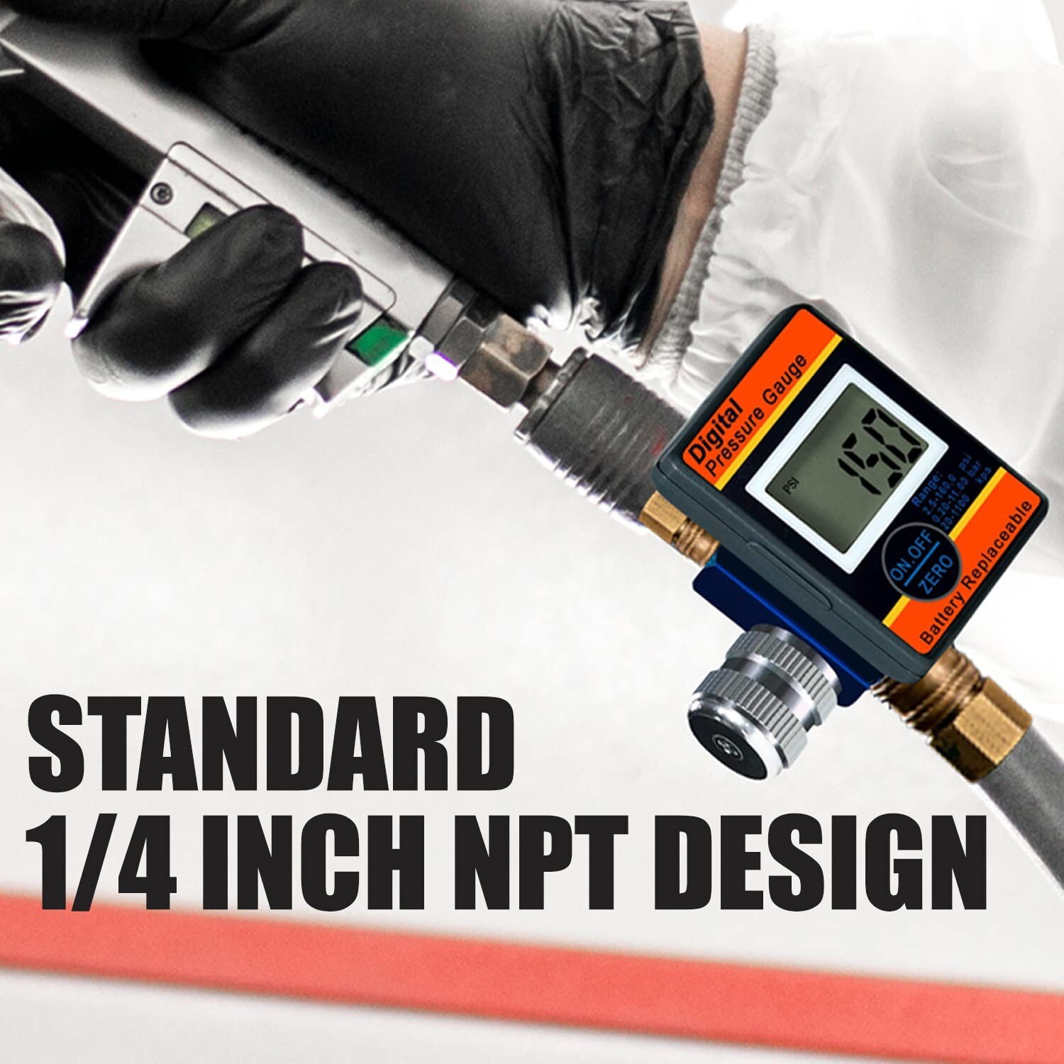 LE LEMATEC Digital Air Compressor Pressure Regulator and Gauge with LED Displ...