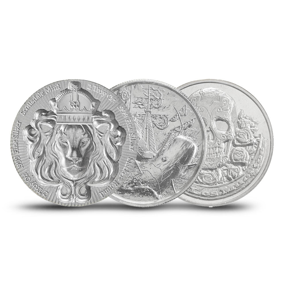 2 oz Silver Rounds (Secondary Market, Varied Design)