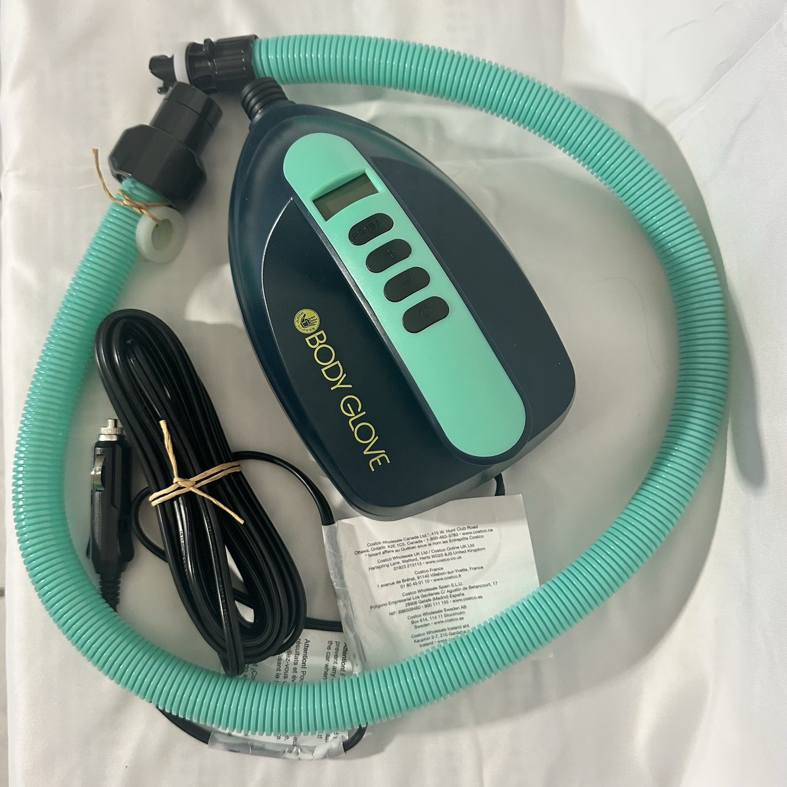 Body Glove 12V Electric SUP Pump – Auto-Stop, 16 PSI, Car Adapter, Paddle Board