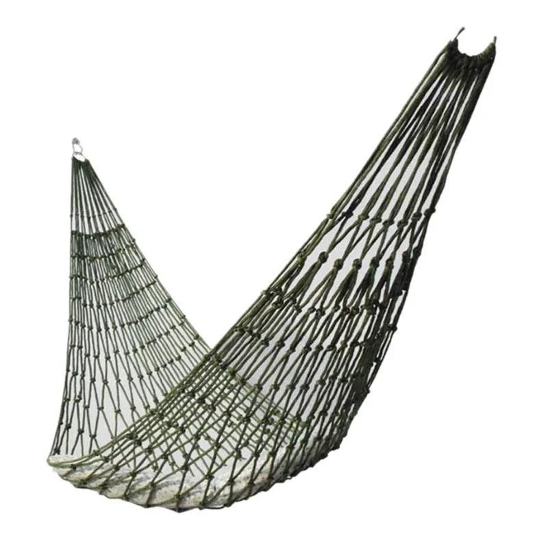 Nylon Rope Mesh Hammock Portable Outdoor Camping Garden Beach Yard Hanging Bed