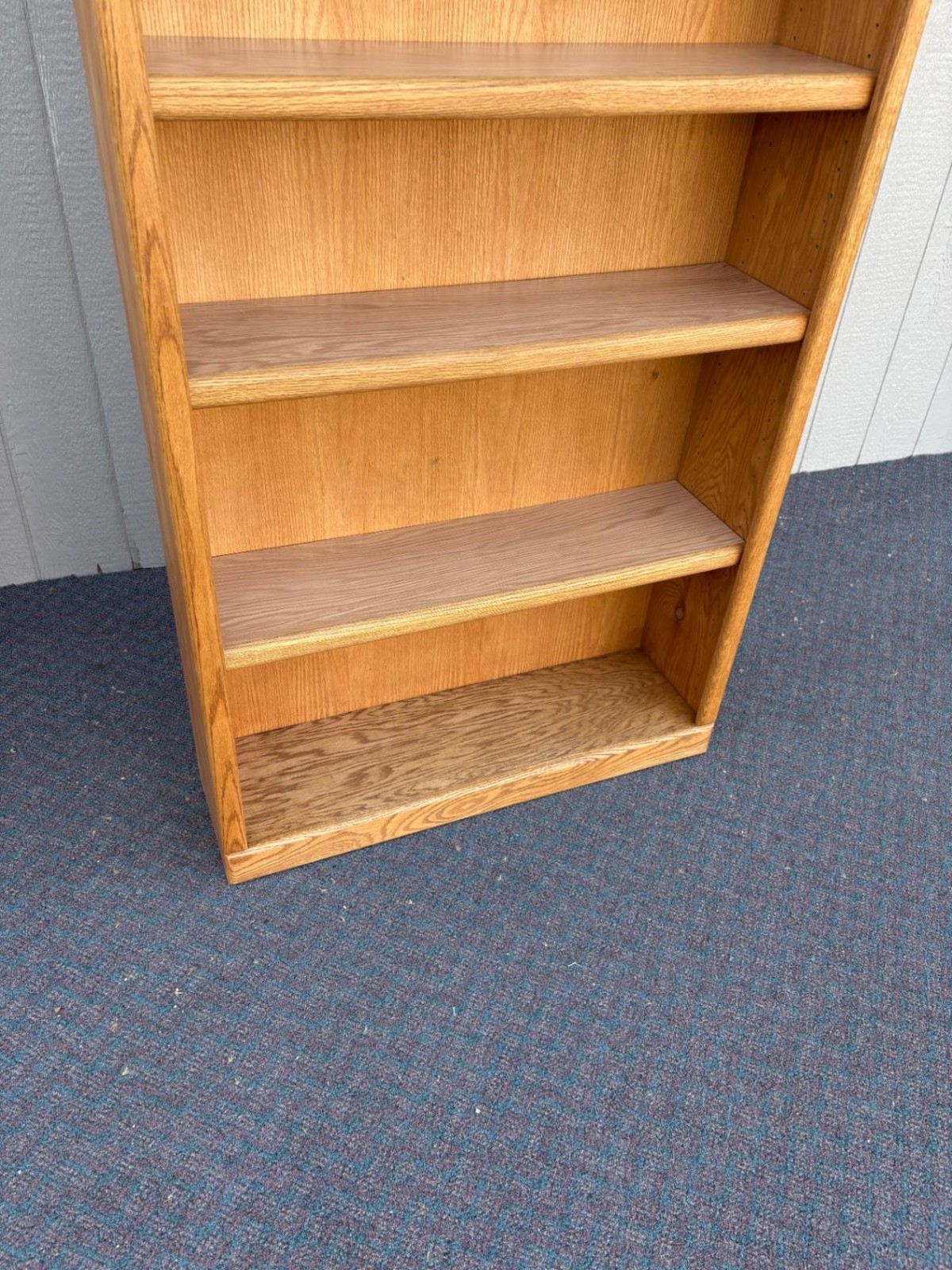 67556 Tall Oak Bookcase with Adjustable Shelves, Classic Design