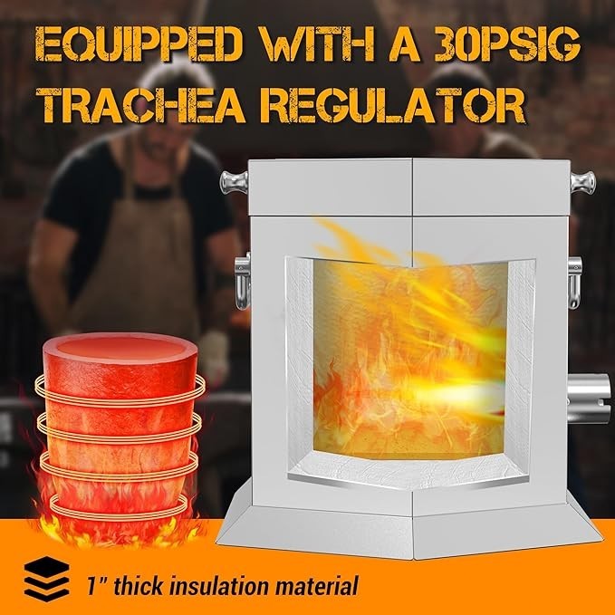 CANALHOUT 7KG/15lbs Propane Melting Furnace Kit with Two Tongs and Crucible