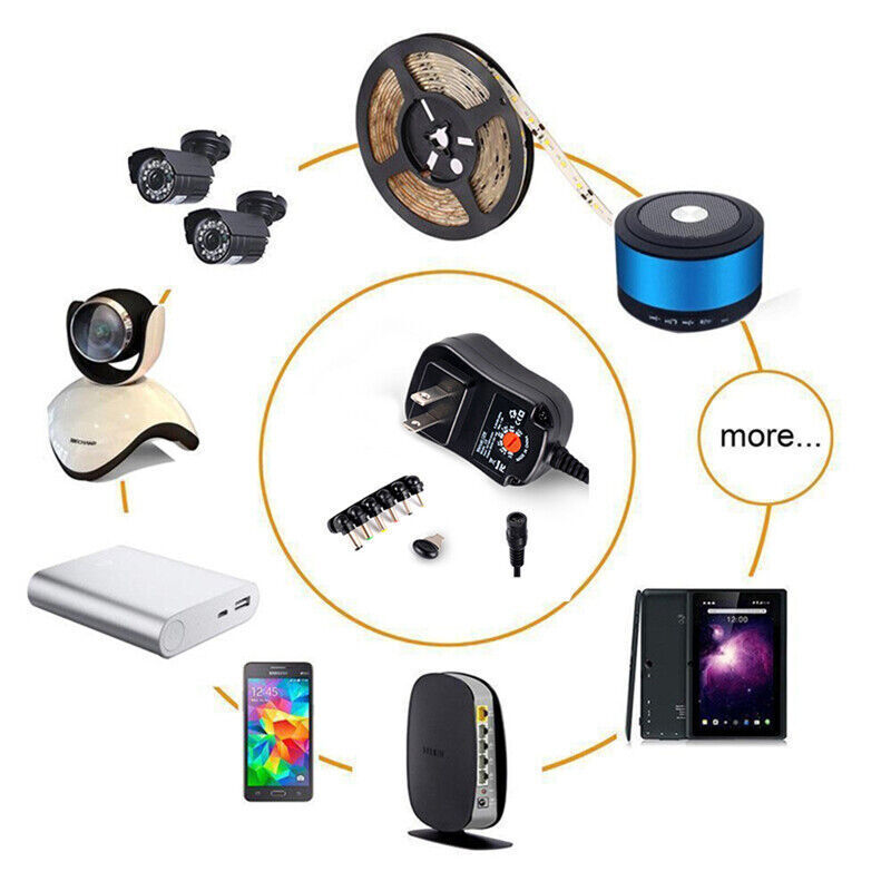 Universal AC to DC 3V~12V Adjustable Power Adapter Supply Charger Electronics