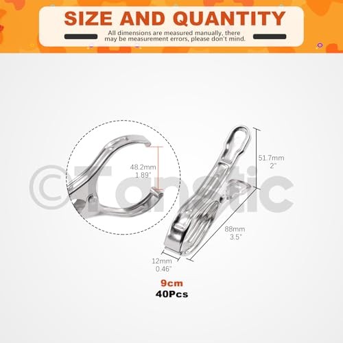 40Pcs 3.5 Inch Stainless Steel Greenhouse Clamps Garden Clips 3.5 inch - 40pcs