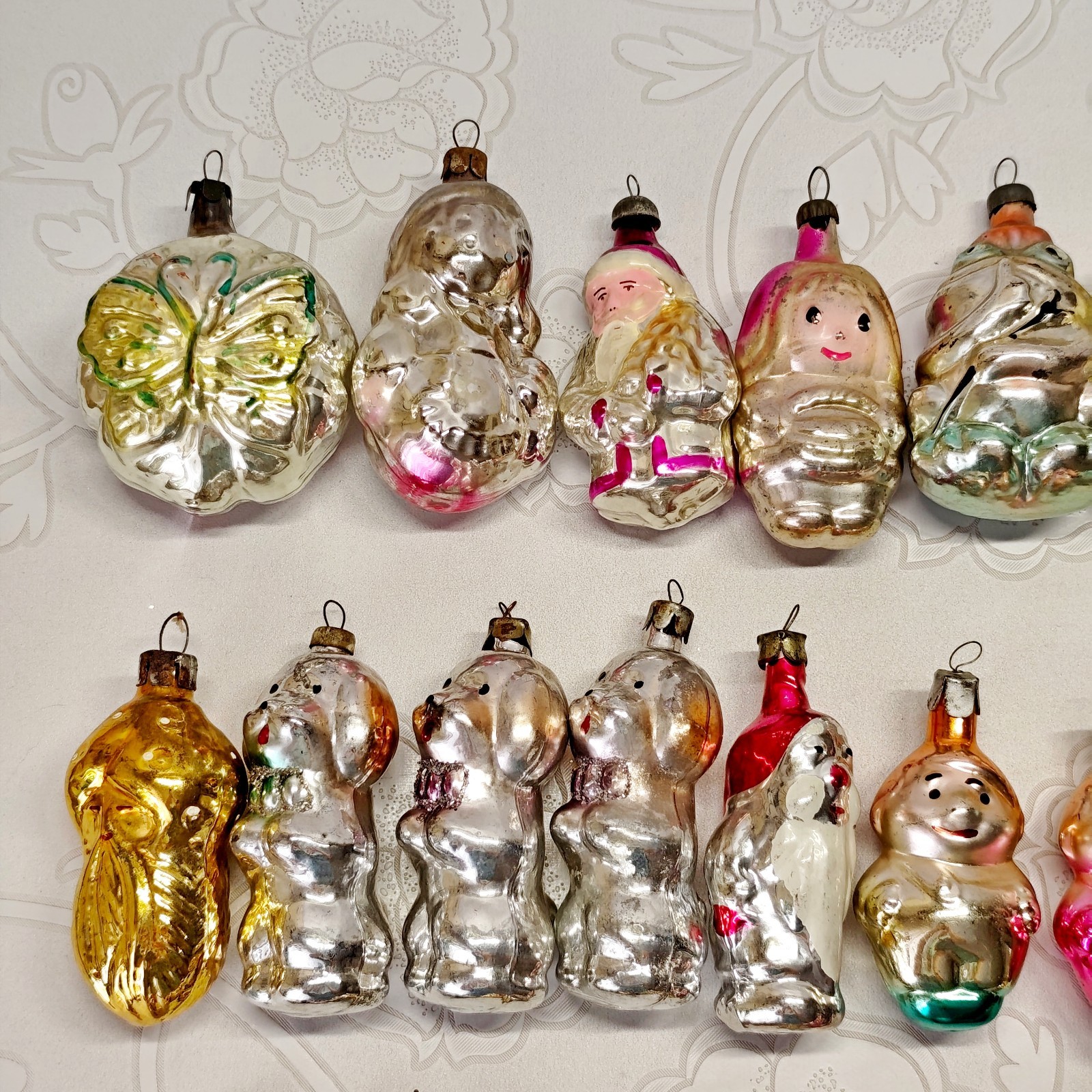 Vintage glass Christmas Ornament character animal decoration soviet USSR №728