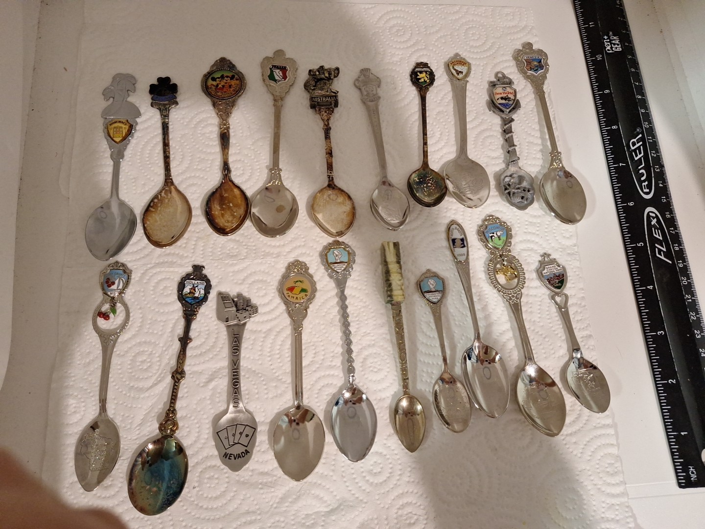 20 Souvenir Small Spoons, Vintage.