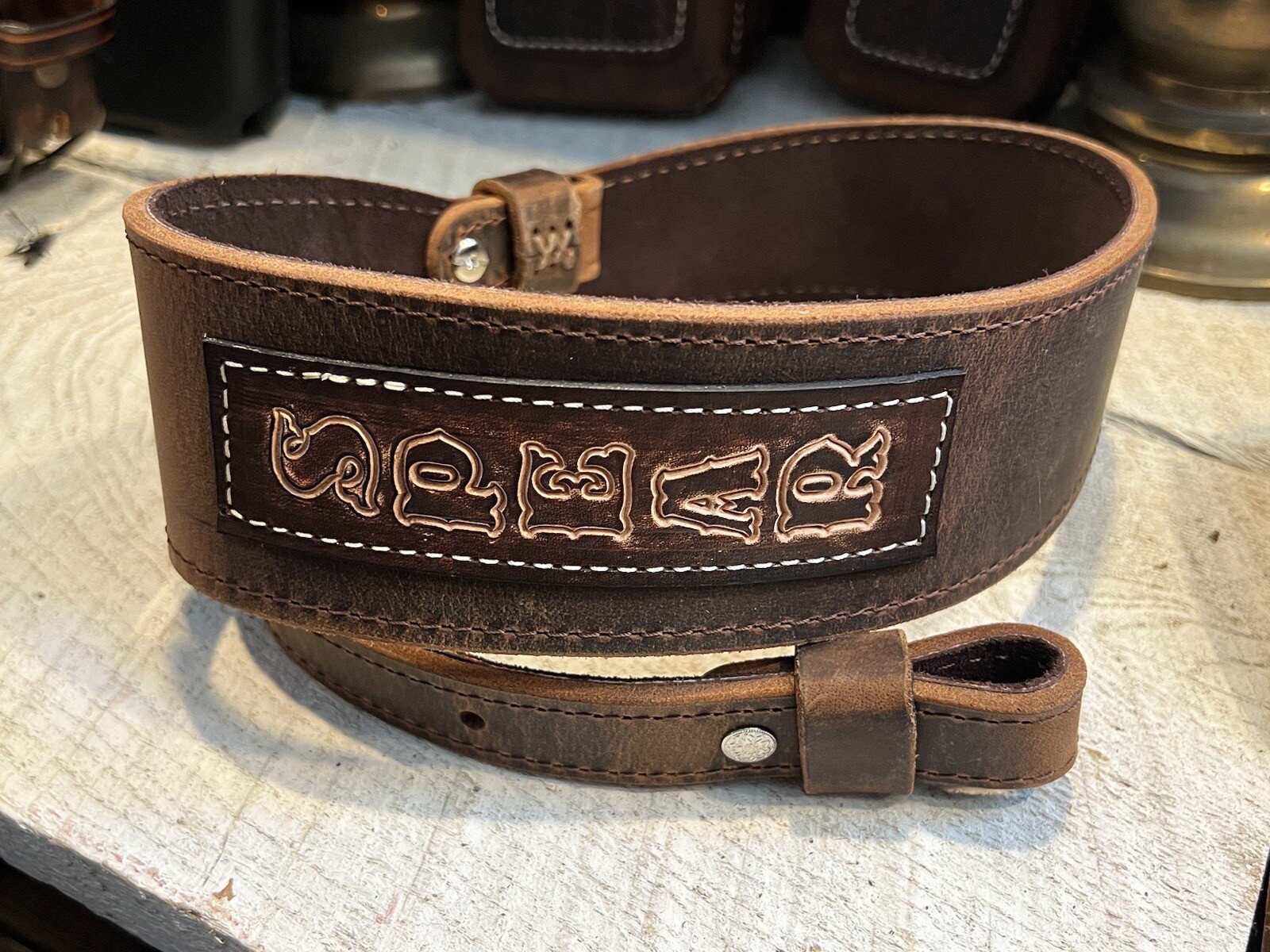 Buffalo Leather Rifle Sling - Handmade Strap - Personalized - Made in USA