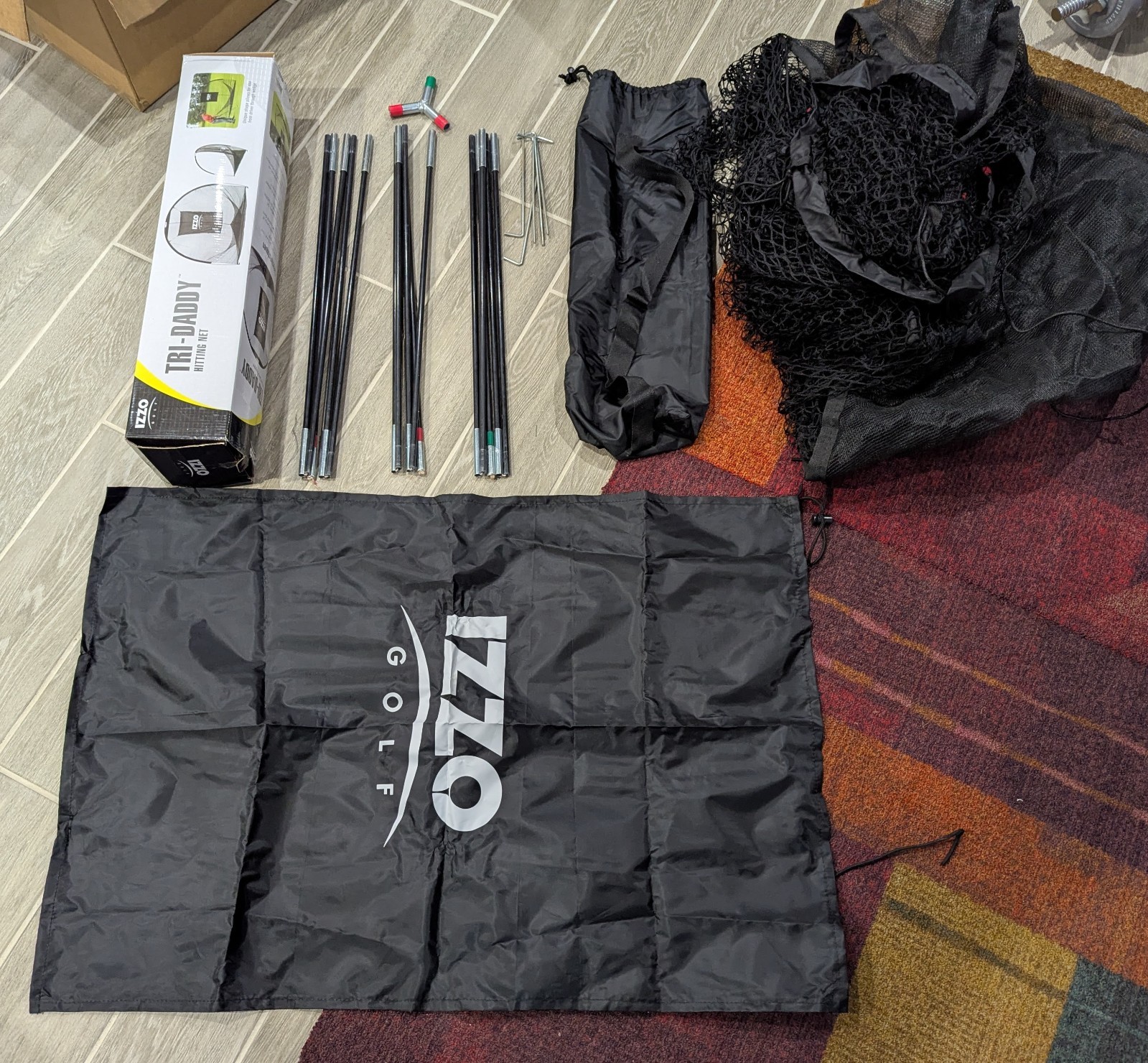 complete Tri Daddy Golf Hitting Net 7'x8'x5' light use with box IZZO