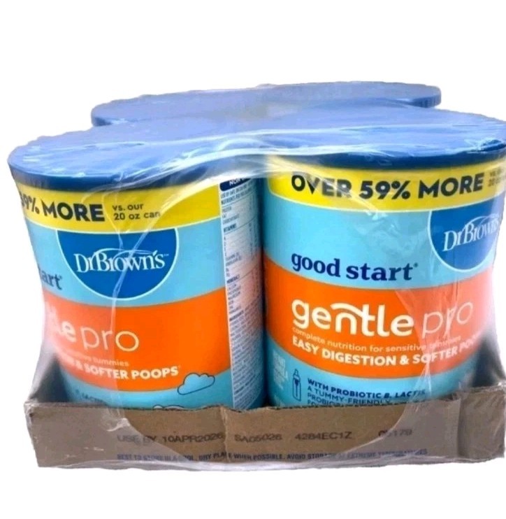4 cans Good Start Dr. Brown’s Gentle Pro Baby Powder For Sensitive 32 Oz 04/2026
