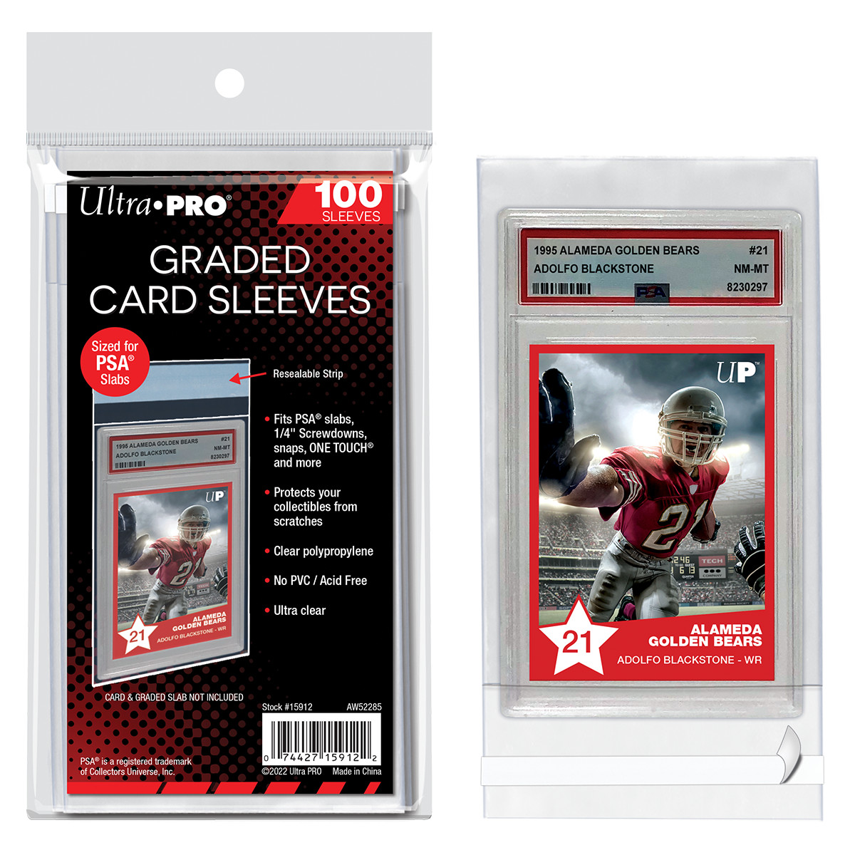 Ultra PRO 100 Count PSA Sized Graded Card Protector Sleeves Resealable Bag