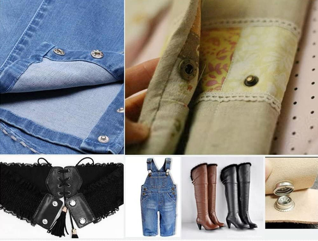 24 Sets Heavy Duty Leather Snap Fasteners Kit, 15mm Metal Snap Buttons Press ...