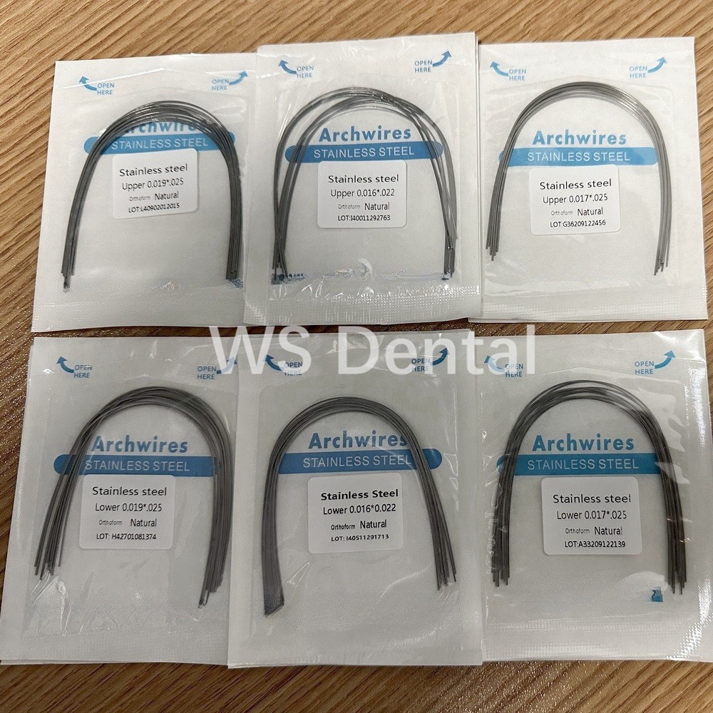 100Pc Ortho Dental Arch Wire S.S Natural Stainless Steel Wires Round Rectangular