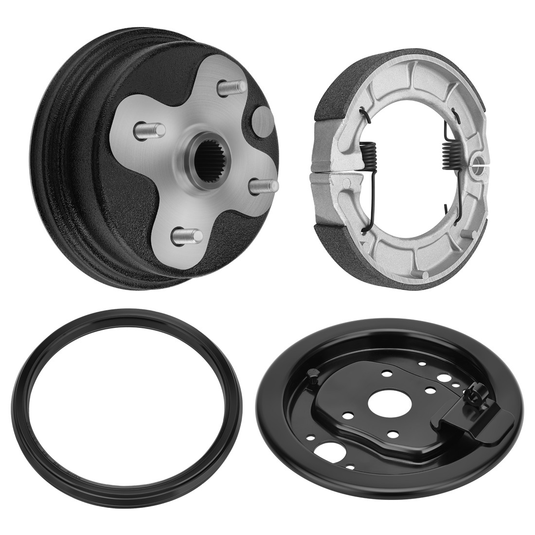 Rear Brake Drum Plate Shoes Set for Yamaha Timberwolf 250 4x4 YFB250FW 1994-2000