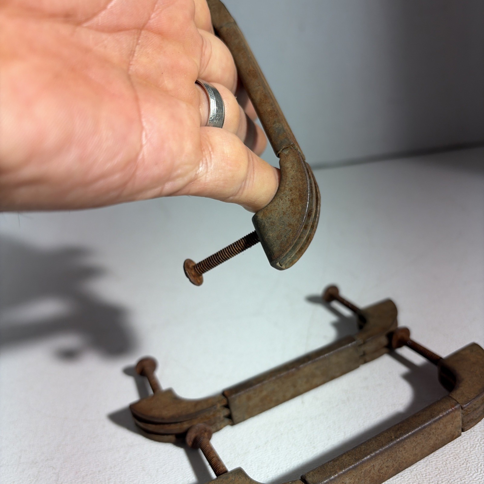 Vintage Art Deco Mid Century Modern Rustic Drawer Pulls Handles Set Of 3