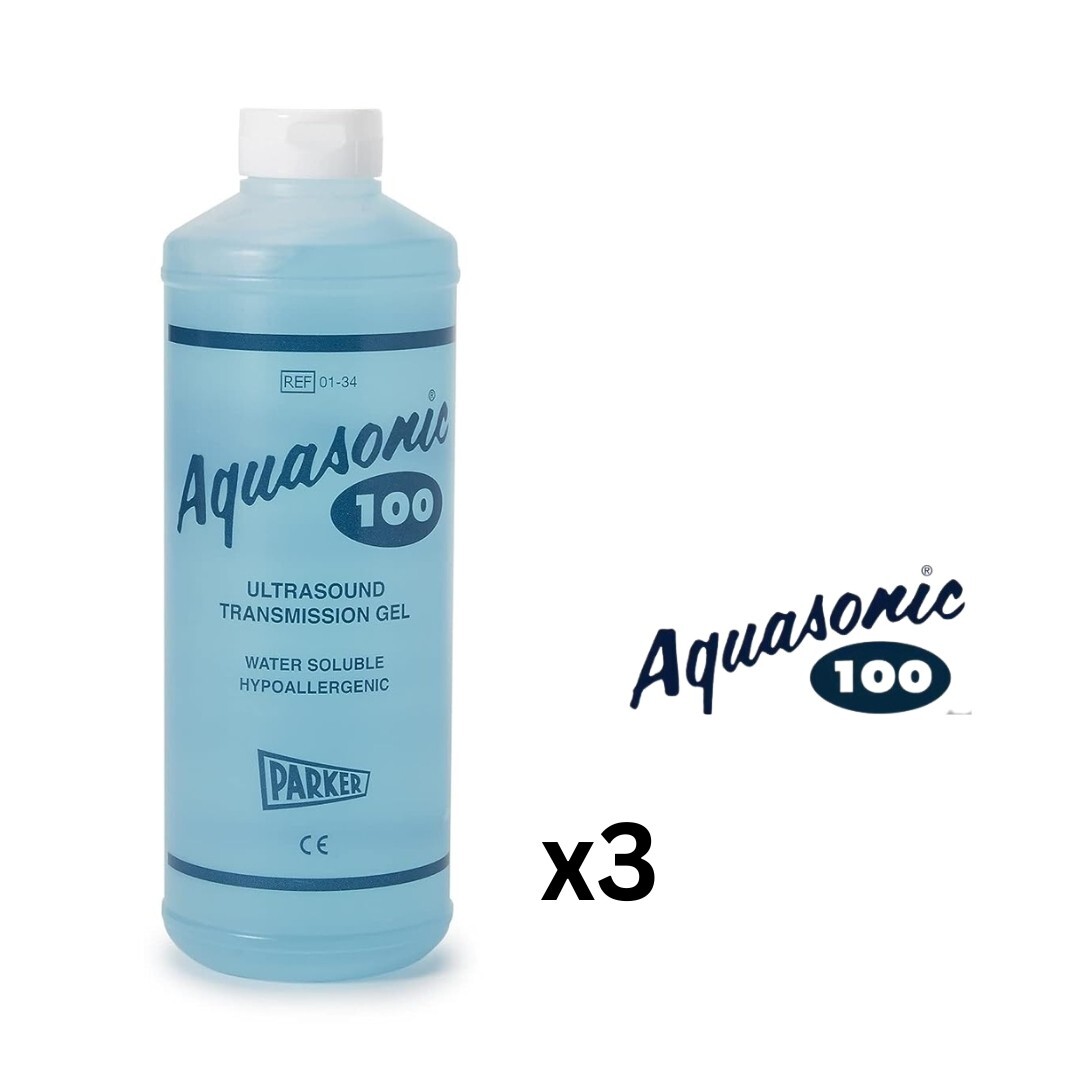 (3 BOTTLES) AQUASONIC 100 ULTRASOUND GEL