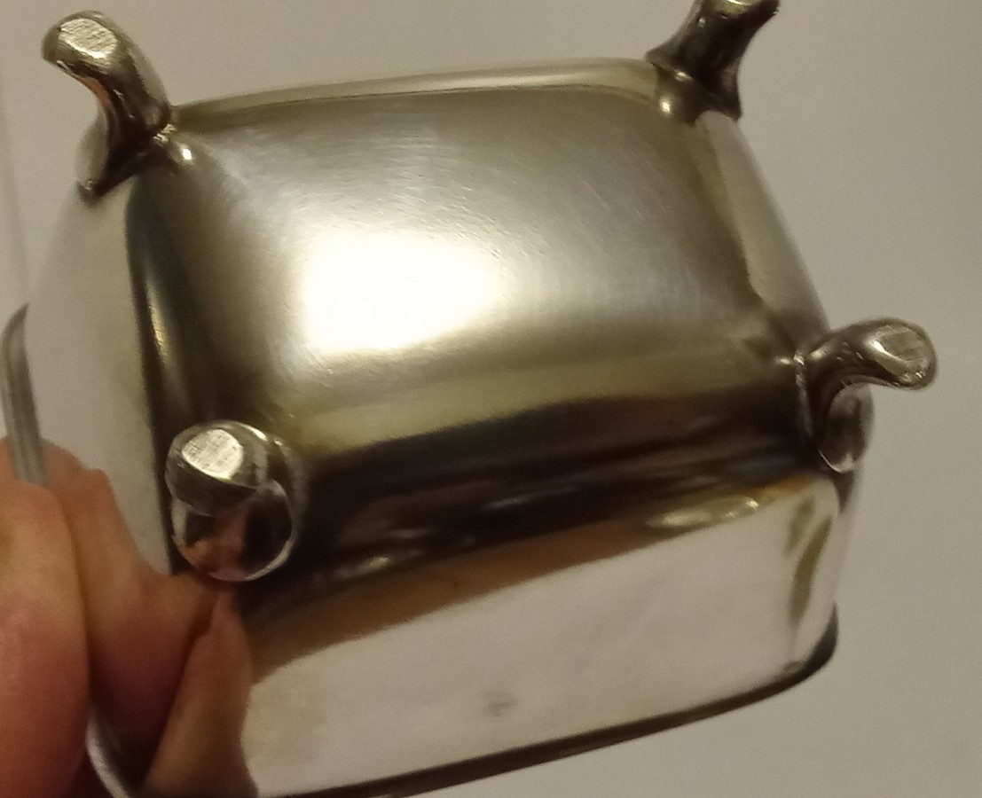 Pair Antique Footed SIlverplate NUT CUPS Monogram M