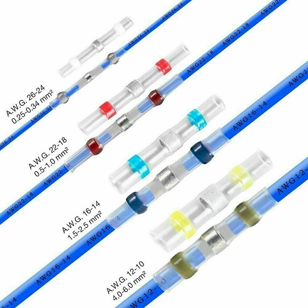 400Pcs Waterproof Solder Stick Seal Sleeve Heat Shrink Butt Wire Connectors Kit