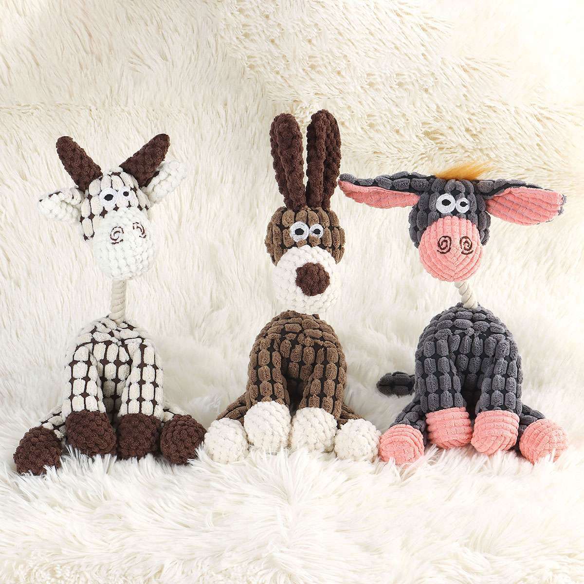 Chew Toy Squeaky Plush Dog Toy For Aggressive Chewers With Chew Pet Toys US