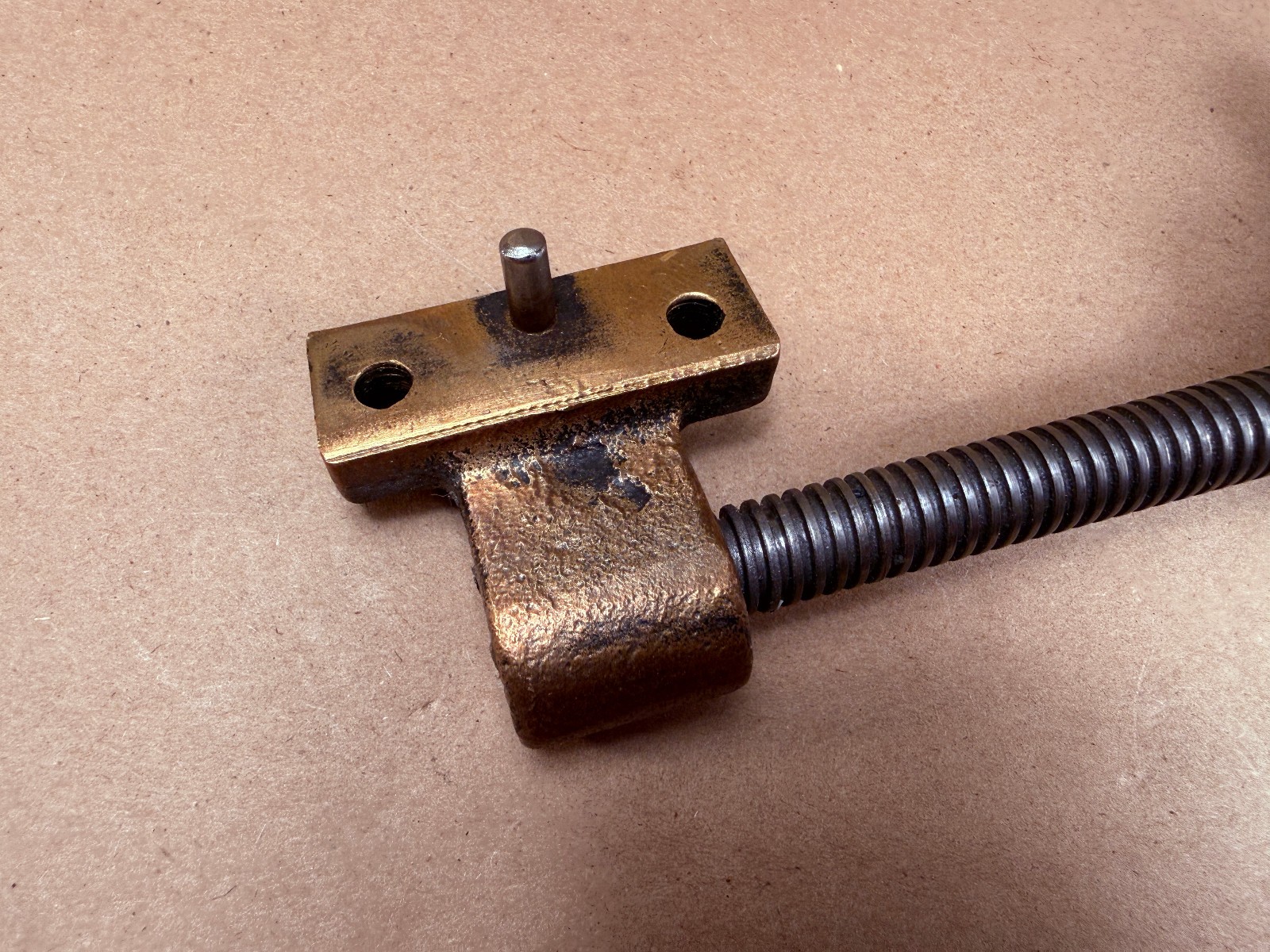 Vintatge Horizontal Milling Saddle Cross Slide Leadscrew Brass Nut + Knob