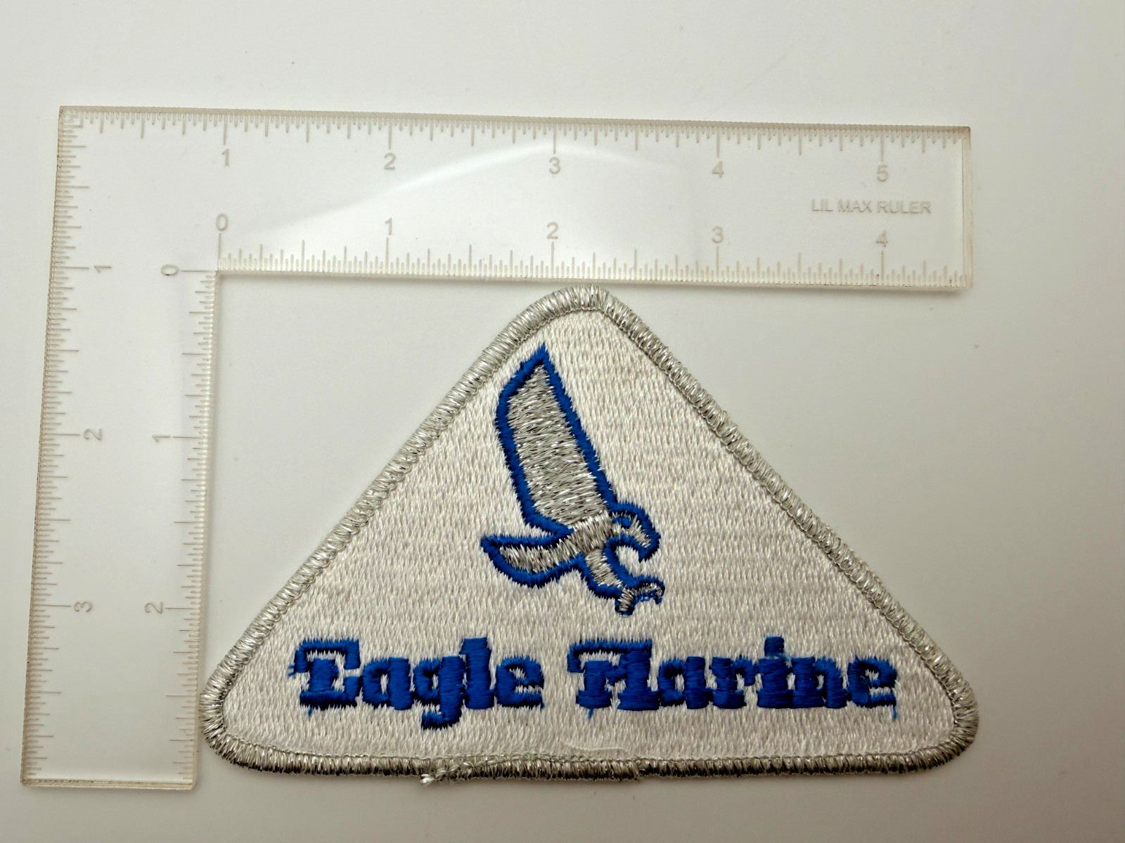 Eagle Marine Vintage Patch Boat Engine Logo White Blue Nautical Collectible 🔧