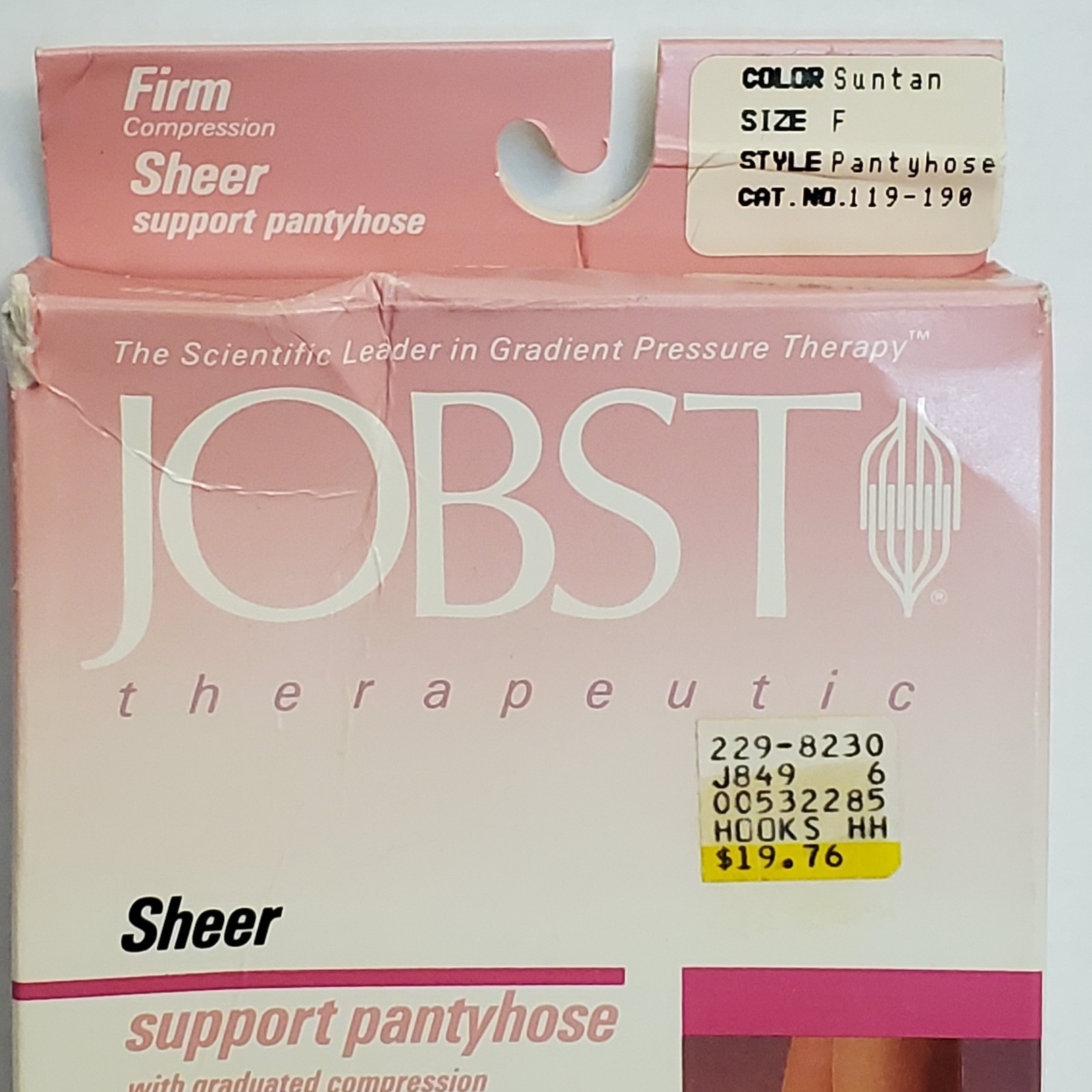 JOBST Vintage Graduated Compression Sheer Support Pantyhose SZ F Suntan 119-190